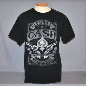 Johnny Cash Shirt Size Large Black Short Sleeve Graphic Tee Mean as Hell
